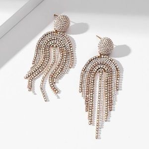 Rhinestone Tassel Earrings